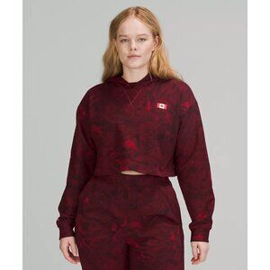 NWT lululemon All Yours Crop Hoodie Size 12 Maple Metamorphosis Dark Red $119